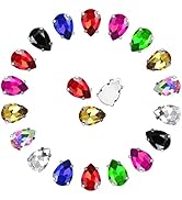 Dropower Sew on Rhinestones 86PCS Glass Jewels Diamond Rhinestones Kit Metal Flat Back Rhinestone...