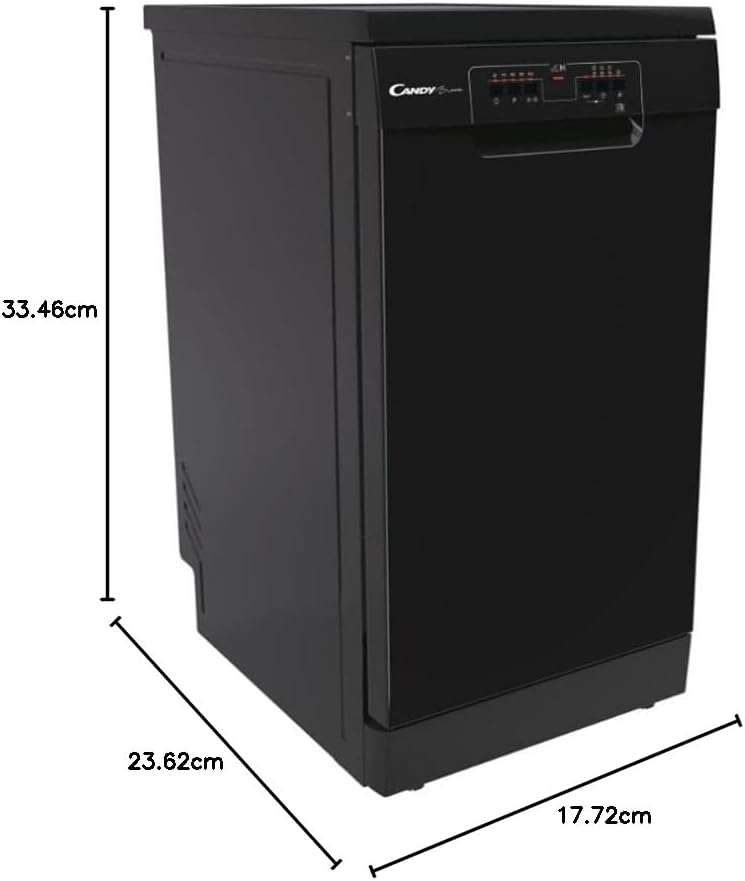 Freestanding 10 Place Setting Slimline 45cm Dishwasher, 5 Programmes, Quick wash, Black - Image 7