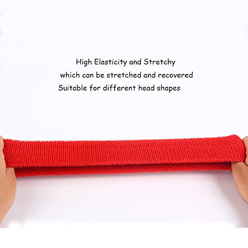 Image of Cotton Sweatband Headbands,Pack of 12,Elastic Stretchy Sport Terry Cloth Sweat Bands,Yoga Workout Fitness Exercise Basketball Headband
