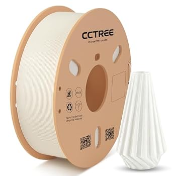 CCTREE White PLA Filament 1.75mm Neatly Wound 3D Printer Basic Filament 1kg Spool (2.2lbs) Accuracy +/- 0.02mm High Speed PLA for Fast Printing Fit Most FDM 3D Printers