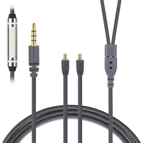 3APLUS HBC13 �C���z���P�[�u�� IE100pro ���P�[�u�� �}�C�N�t�� 3.5mm�ڑ� SENNHEISER�p IE500pro/IE400pro/IE100pro�ɓK�� 4�c �����xOFC�⃁�b�L 3.5mm�}�C�N �X�g���[�g�^ 120cm