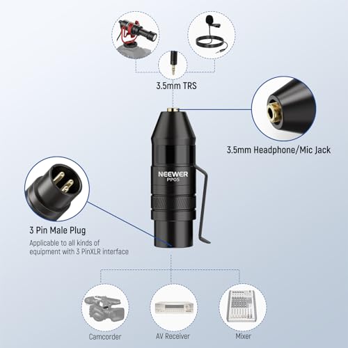 Adaptador NEEWER XLR 3-Pin Macho a 3.5mm Hembra TRS miniatura 4