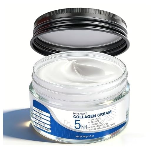 5N1 Collagen Moisturizer with Retinol & Hyaluronic Acid - Deep Hydration Face Cream for Women & Men - Visibly Firms, Smooths Wrinkles, Plumps Skin - Day & Night Cream, 3.5 oz