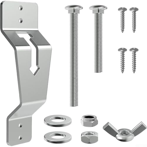 Rehoetom Supporto da parete per ruota di scorta per rimorchio, staffa in acciaio con piastra fissa da 6,1 cm, compatibile con la maggior parte dei pneumatici di scorta (argento)