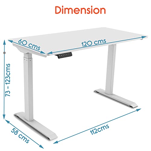 Image of KosmoCare Electric Motorised Height Adjustable Standing Desk | Laptop Table with Wheels| Portable Overbed Bedside Desk | Study Table for Kids | Table for Home, Hospital |