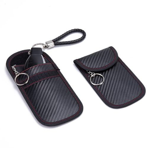 MenYiYDS 1 Pcs Protección sin Llave, Funda para Llave de Coche, protección para Llave de Coche sin Llave, Bolsa de Cuero, Funda para Llave Interceptor, Funda para Llave
