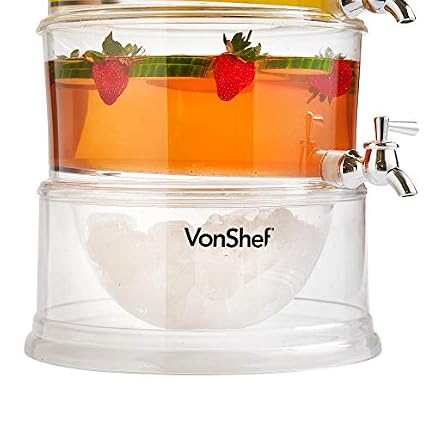 Bar Amigos Distributore di acqua da frigo sottile da 3l con rubinetto in plastica PETG da viaggio contenitore per bevande e bevande ripiano ricaricabile ideale per ufficio campeggio succhi di frutta