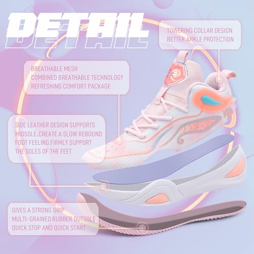 Image of Men's Basketball Shoes Fashionable Breathable Anti Slip Sports Shoes Outdoor Running Fitness Training Shoes