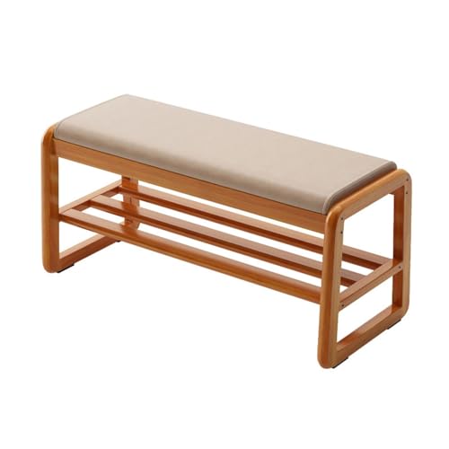 Banc de rangement à chaussures compact avec étagères ouvertes pour petit espace - 2