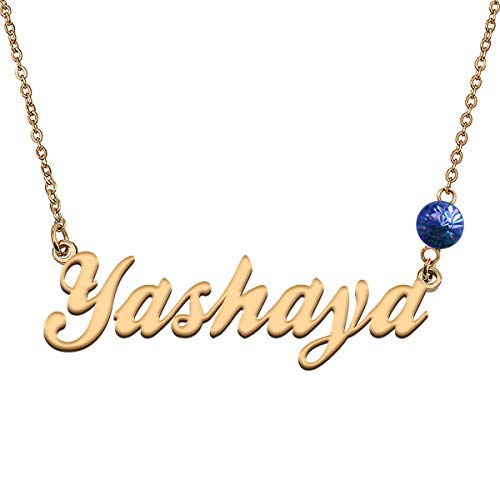 HUAN XUN Custom Choker Birthstone Yashaya Name Necklace Best