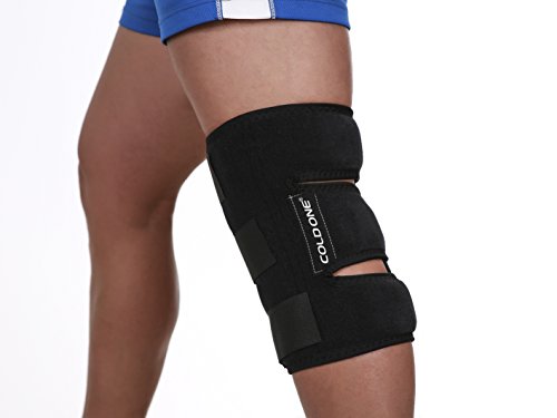 Cold One Knee Ice Pack Soft Brace + Compression for Post Surgery and Injuries, Fast Pain Relief, 360° Coverage, (NOT GEL), O° C for 15-20 Minutes Icing, Safe and Effective. Universal Size, USA