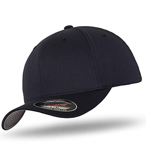 Flexfit - Gorra de béisbol original de lana cepillada, incluye bandana de calaveras de Urbandreamz, varios colores Darknavy X-Small