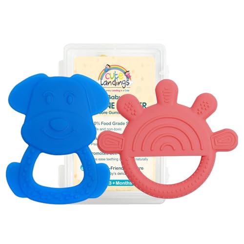 Image of Silicone Teething Toy for Newborn Baby Girls & Boys | BPA-Free, Food-Grade | Gum Relief, Chewing Aid |Teether| Easy-to-Grip Essentials (3+ Months)