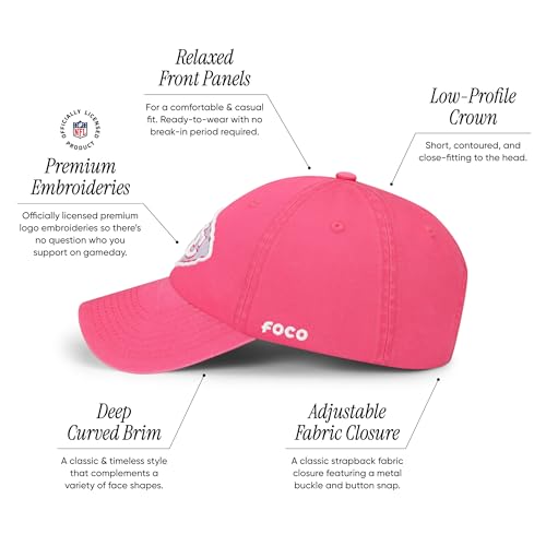 FOCO Kansas City Chiefs NFL Magenta & White Casual Cap - Magenta - Image 3