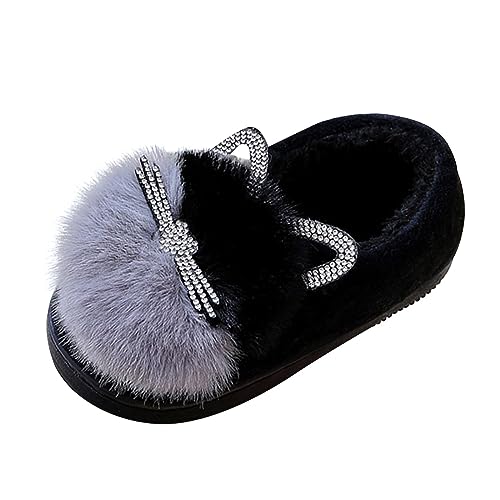 Girls Fuzzy Cute Cat Slippers Fluffy Cartoon Plush Fall Winter Slippers Warm Cozy Soft Indoor Non-Slip Shoes