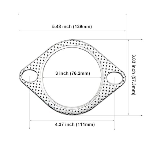 Image of 2-Bolt 3inch 76.2mm Exhaust Flange Gasket for Turbo Manifold Header Down /Dump Pipe Flange, High Temperature Exhaust Gasket 5 PCS