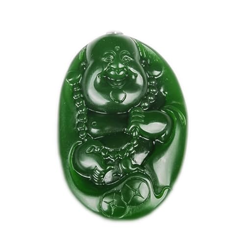 Collier en jade vert foncé avec pendentif Bouddha pour femme