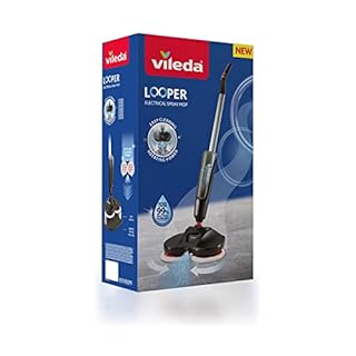 Vileda Looper, Sistema lavapavimenti Elettrico Spray Senza Filo, pulisce Angoli e superfici sotto ai mobili, Quantità D’Acqua Regolabile, rimuove Fino al 99.9% di batteri e Virus, Autonomia 35 Minuti