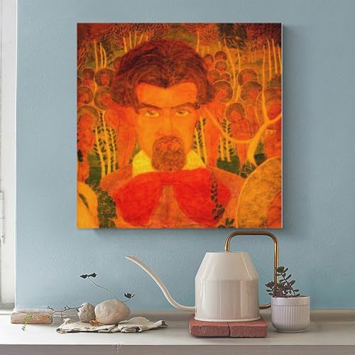 Toile Kazimir Malevich autoportrait tableau décoration murale cadre bureau 40x40 cm - 2