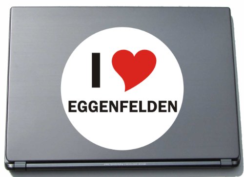 I Love Sticker Decal Adesivo su portatile Laptop Skin 210 mm con città nome Eggen felden