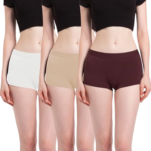 Calzoncillos tipo bóxer de bambú para mujer OEIOEI, comodidad diaria en pack de 3 prendas