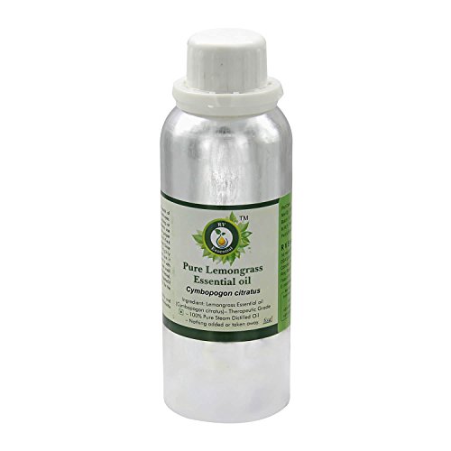 R V Essential Pure Lemongrass Essential Oil 630ml (21oz)- Cymbopogon Citratus (100% Pure and Natural Therapeutic Grade)