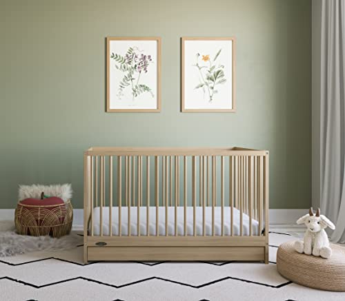 Graco Teddi 5-in-1 Convertible Crib with Drawer (Driftwood) – GREENGUARD Gold Certified, Crib with Drawer Combo, Full-Size Nursery Storage Drawer, Converts to Toddler Bed, Daybed and Full-Size Bed - Image 3