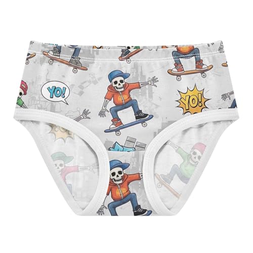 Animal Toddler Underwear Floral 2t Cotton Panties Little Girl Cartoon Skeletons Skateboarding Kids Briefs Undies