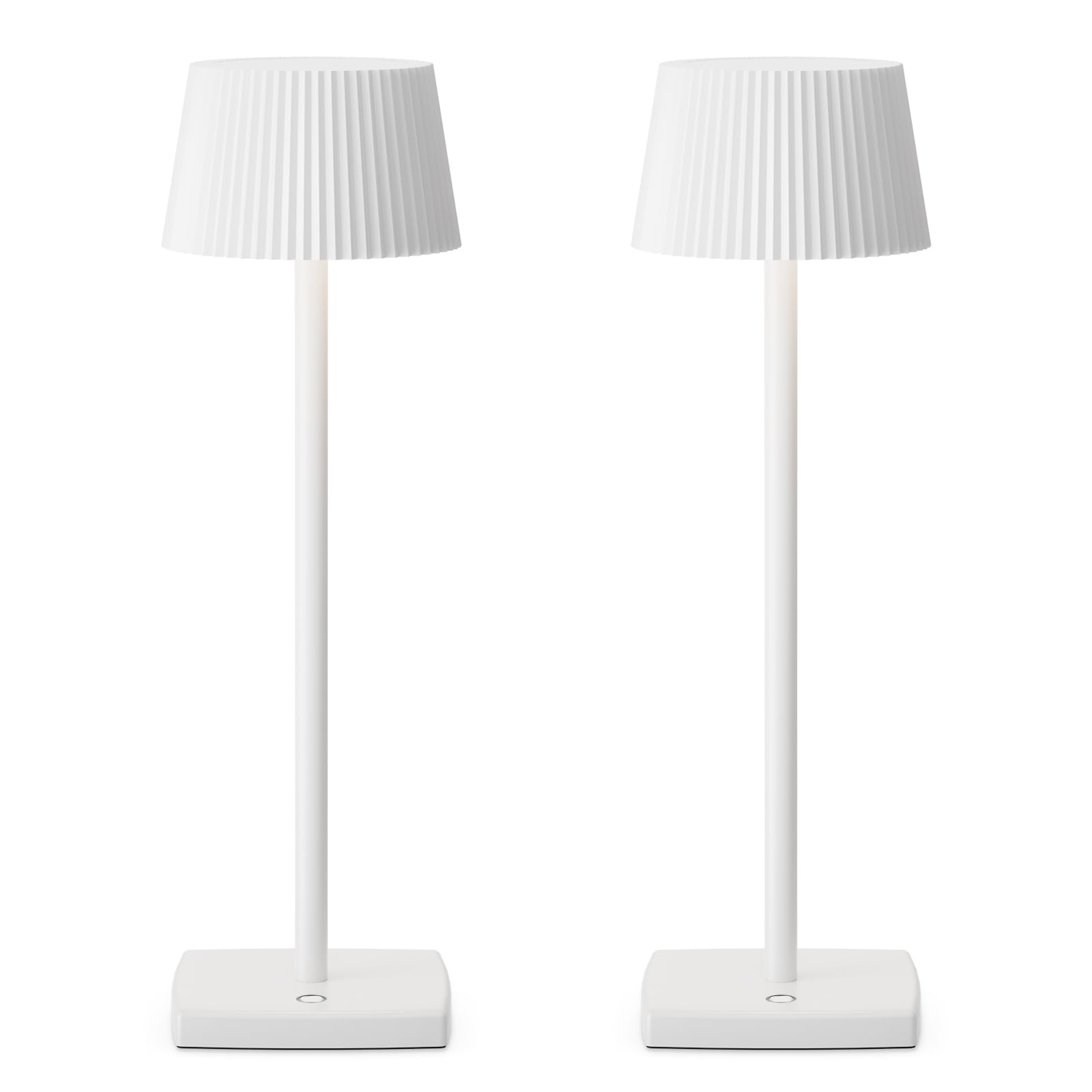 JALVDE Paquete de 2 lámparas de mesa inalámbricas, lámpara de escritorio LED inalámbrica recargable minimalista de 6000 mAh, lámpara alimentada por batería, regulable y regulable (blanco lechoso, 2