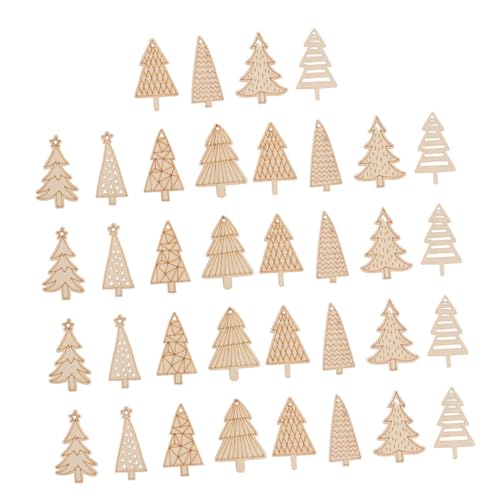 SHINEOFI 50pezzi Albero di Natale Piccolo Legno Grezzo Fette di Legno Ornamentale Ritagli di Albero di Natale Vuoto per Decorazioni Fai da Te Decorazioni Natalizie per Case Stile Casuale