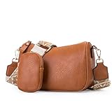 Herald Hobo Crossbody Bag for Women with Guitar Strap, Lightweight Vegan Shoulder Side Handbag with Coin Purse Pouch (Brown)