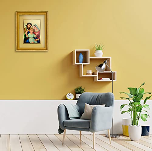 Image of Diviniti Holy Family Gold Plated Wall Photo Frame, Table Decor| DG Frame 056 Size 2.5 and 24K Gold Plated Foil| Religious Photo Frame Idol For Prayer, Gifts Items (28 CM X 23 CM)