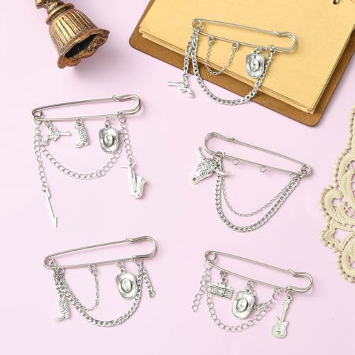 Image of Airssory Mixed Styles Bee Flower Tarot Ribbon Travel Theme Alloy Brooches Pins for DIY Clothes Backpack Hats Jackets Craft