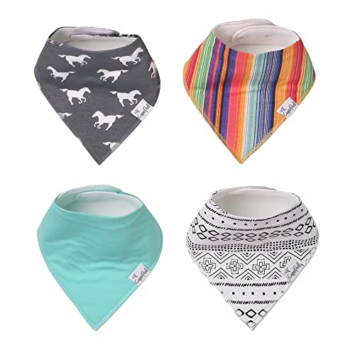 Image of Copper Pearl Baby Bibs 4 Pack, Bandana Drool Bibs for Baby Girl & Boy, Soft Cotton Bibs for Drooling and Teething