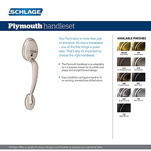 Schlage Lock Company Plymouth Front Entry Handle Flair Left-Handed Interior Lever (Bright Brass) Fe285 Ply 505 Fla 605 Lh - Lock Fe285 Ply 505 Fla 605 Lh #TOP1
