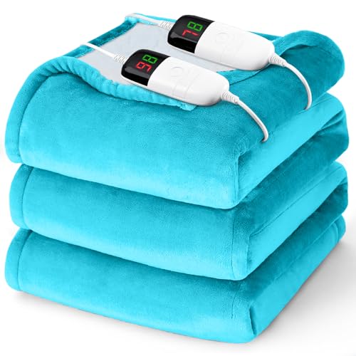 Heated Electric Blanket King Size - 90' x 100' Heating Blanket with Dual Control, 10 Heating Levels...