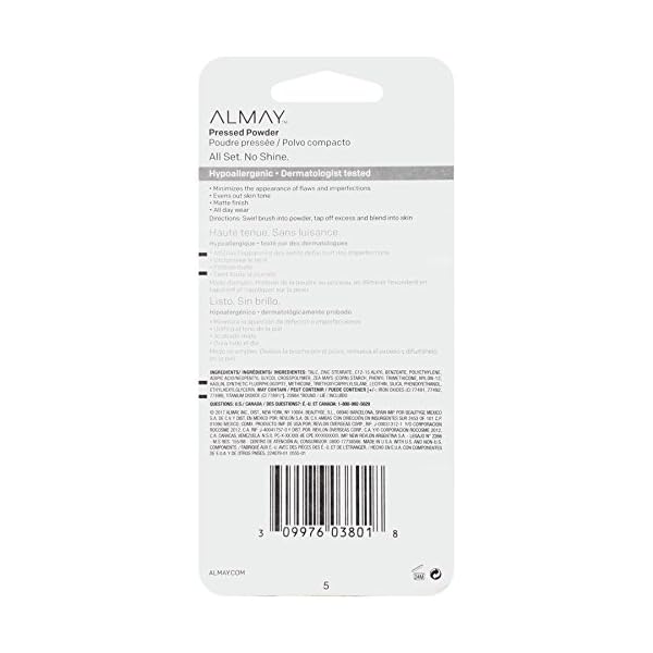 Almay Pressed Powder, Skin Tone Matching, Hypoallergenic, Frageance Free, 100 My Best Light, 0.20 Oz