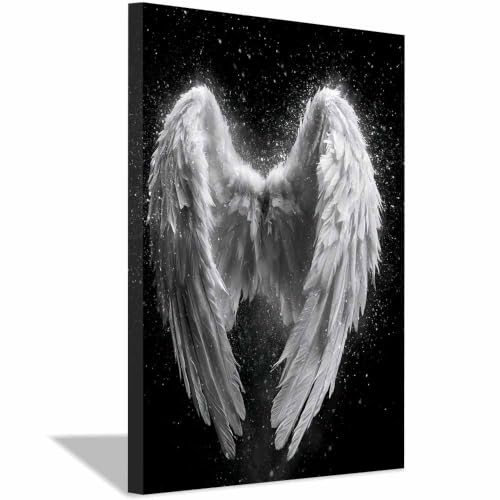 Affiche ailes d'ange de neige avec cadre décoration murale salon premium