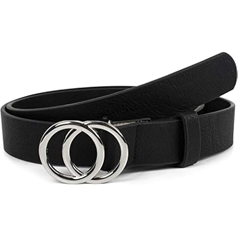 styleBREAKER Damen Gürtel Unifarben mit Ringschnalle, Hüftgürtel, Taillengürtel, Synthetikgürtel, Einfarbig 03010093, Größe Cover