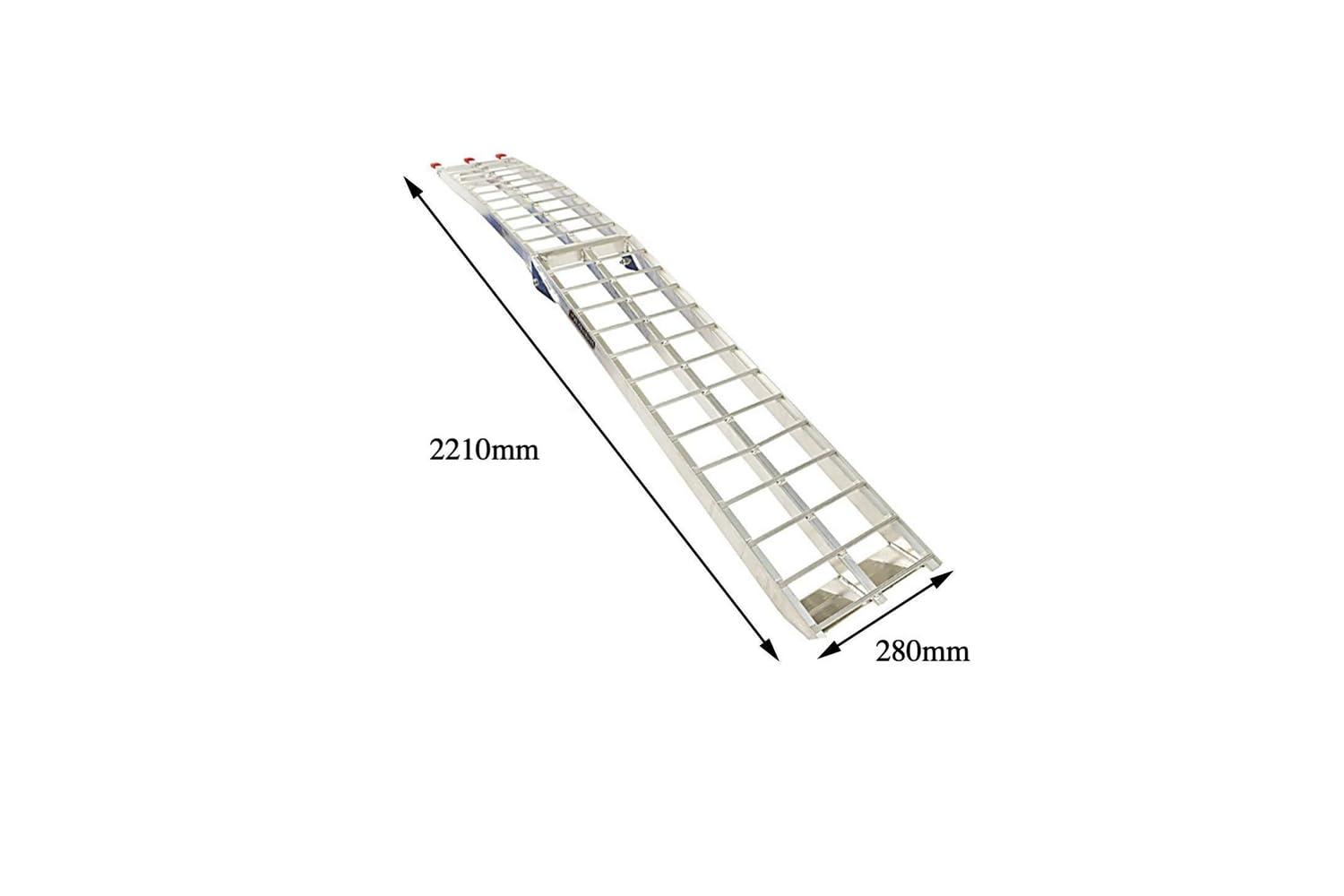 UNITRAILER Rampa de Carga Plegable de Aluminio 221 cm 340 kg ALR002 | Aluminio anticorrosivo con correa de seguridad. Para cargar motos, quads y cortacéspedes en remolques y furgonetas.