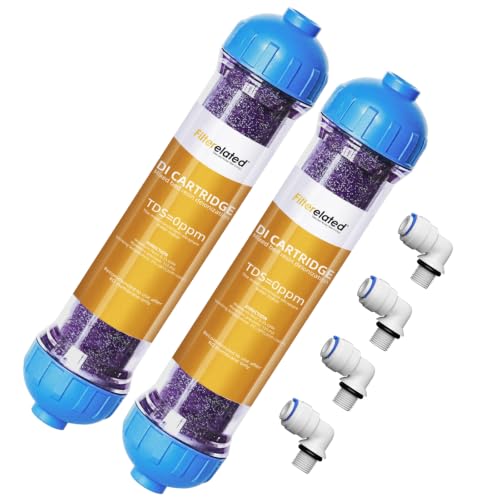 Filterelated DI Resin Cartridge, Color Changing for 0 TDS RO, 2-Pack by Filterelated - Used condition - US$27.92