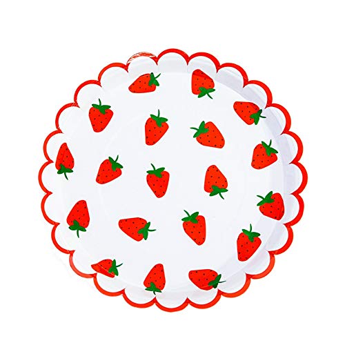Disposable Strawberry Party Decorations40Count Strawberry Plates Berry First Birthday Party Supplies for Appetizer Lunch