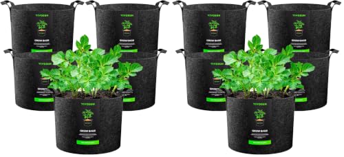 Image of VIVOSUN 10-Pack 20 Gallon Plant Grow Bags, Heavy Duty Thickened Nonwoven Fabric Pots with Handles