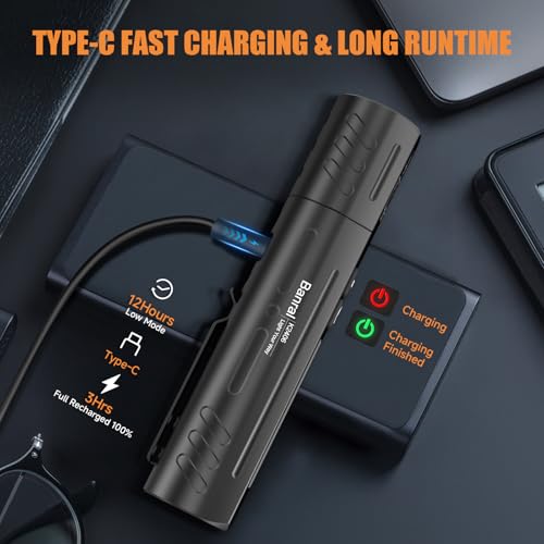 Image of Rechargeable Magnetic Small Powerful Flashlights, Bright Pocket Flashlight | High Lumens, USB C Charging, 8 Modes Zoomable, Dual Button Waterproof Tactical Work Flash Light for Car,Emergency,Camping