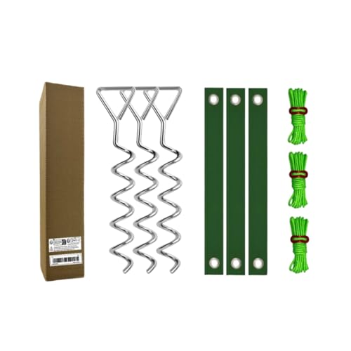 CatMin螺旋地? 木固定セット 強風対策丈夫な金属製 40cm 大型 庭木支柱・キャンプテント・バウンサー固定用 耐腐食屋外設置簡単 園芸・キャンピング用品 (40 cmシルバーヘリカルスタッド重木9 PCS固定セット)