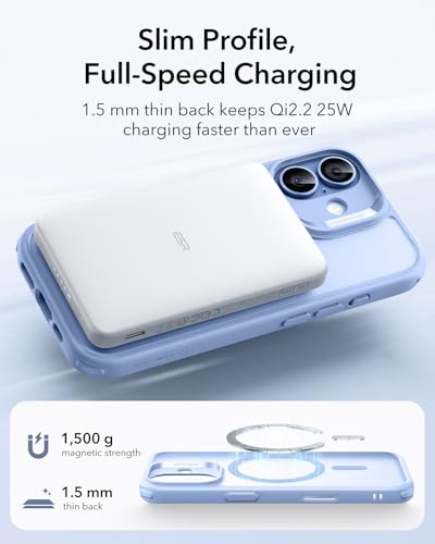 Image of ESR for iPhone 17 Case, Camera Control Cover, Compatible with MagSafe Accessories, TPU, Military-Grade Drop Protection, Shock-Absorbing Air Guard Corners, Hybrid Series, Frosted Light Blue