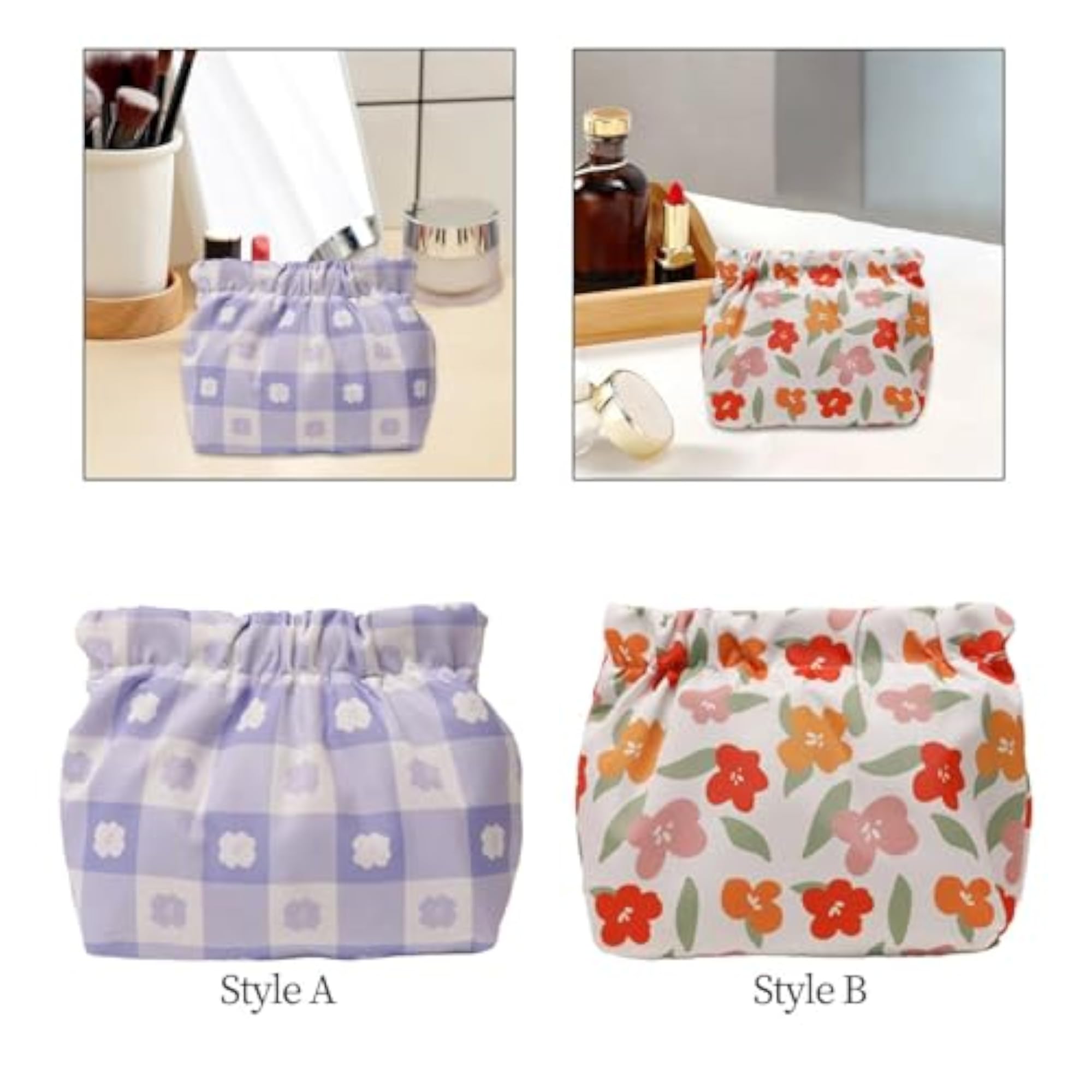 Portable Self Closing Makeup Pouch for Travel