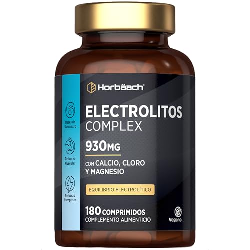 Electrolitos Keto Sin Azúcar 930mg | 6 Meses de Suministro - 180 Comprimidos Veganos | con Calcio, Potasio, Magnesio y Sodio que aportan sales minerales | de Horbaach