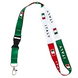 Country of Italy Flag Car Keys ID Badge Holder Keychain Souvenir Italian (Lanyard)
