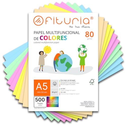 Feuilles A5 couleurs pastel 80g pour stopper le gaspillage de papier